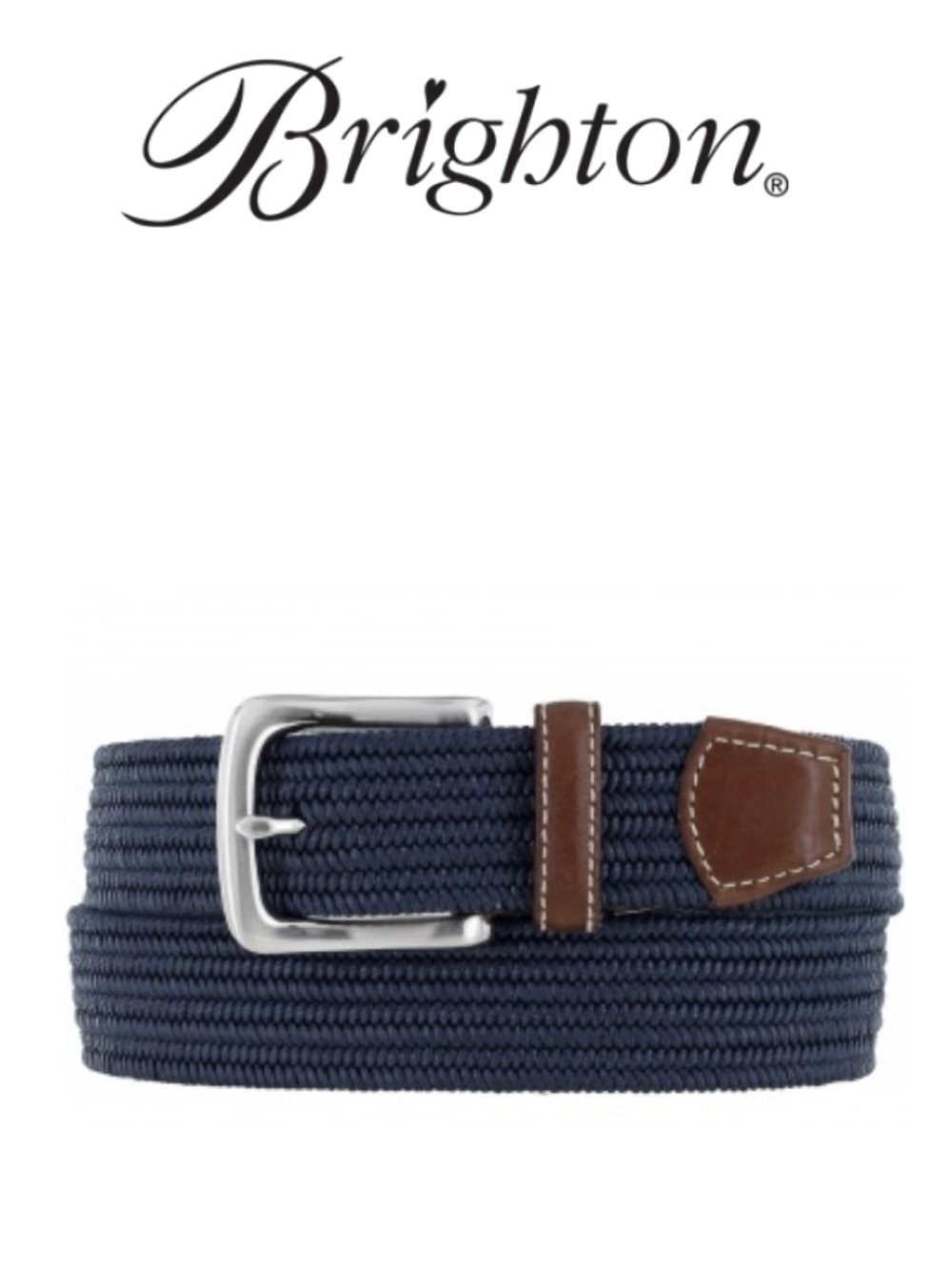 Brighton 1 3/8" Navy Stretch Belt - M41026
